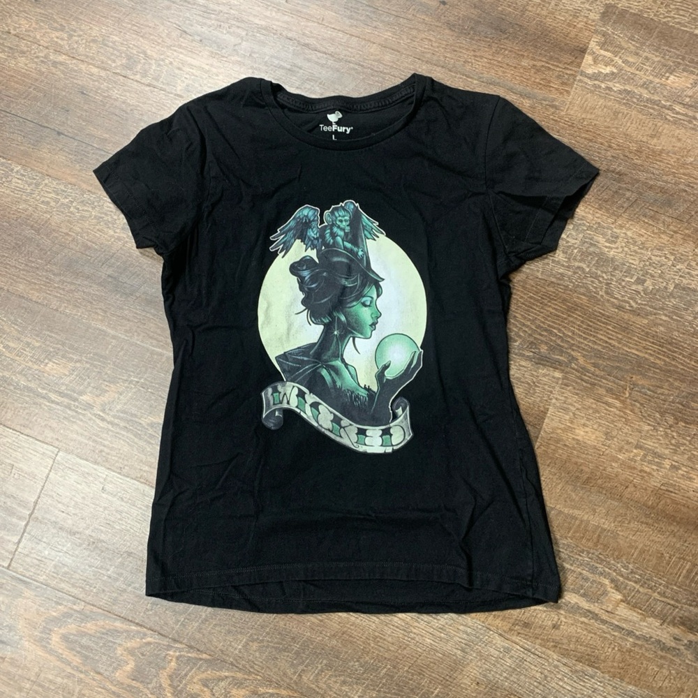 TeeFury Wicked t-shirt black size L ladies cut